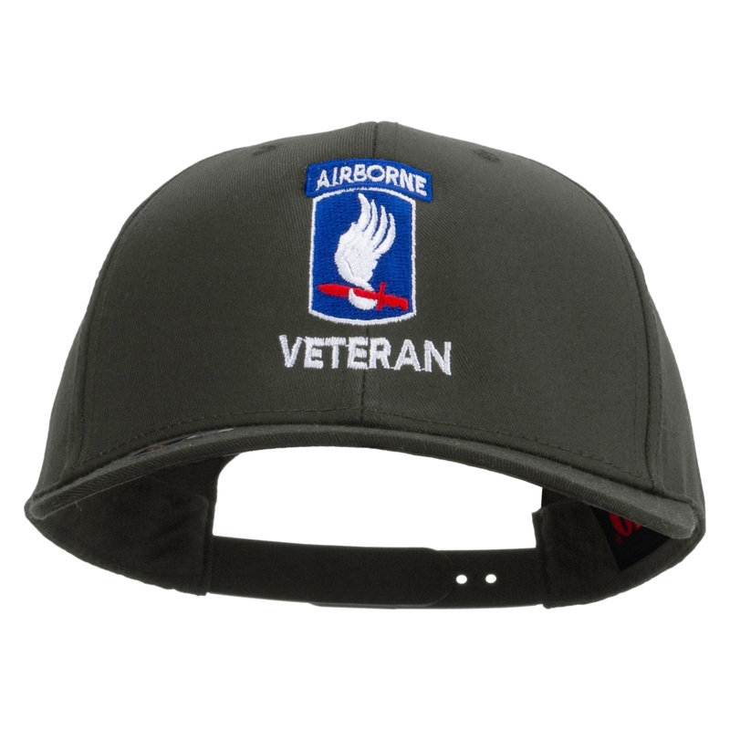 173rdth Airborne Brigade Combat Team Veteran Embroidered Solid Cotton Twill Pro Style Cap Charcoal One Size