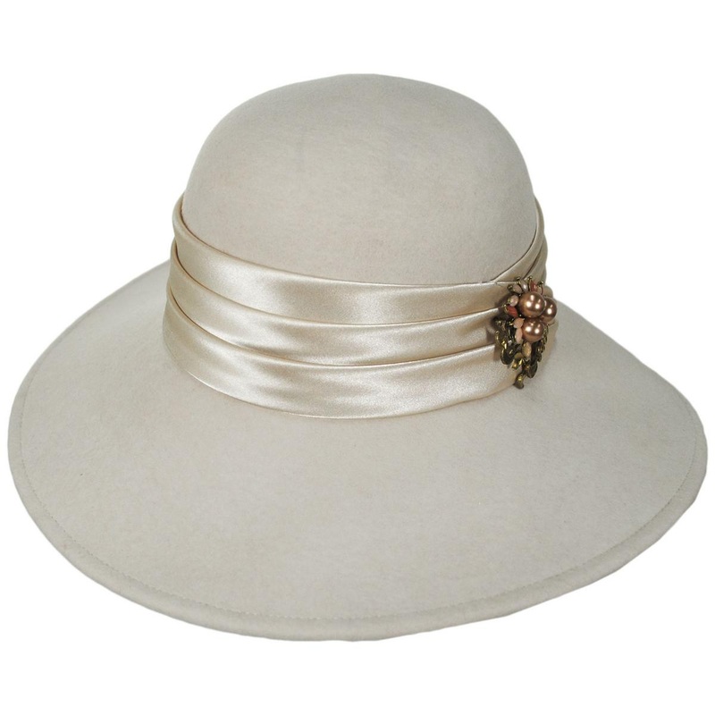 Brooch Wool Felt Lampshade Hat – Made to Order PUTTY ONE SIZE FITS MOST