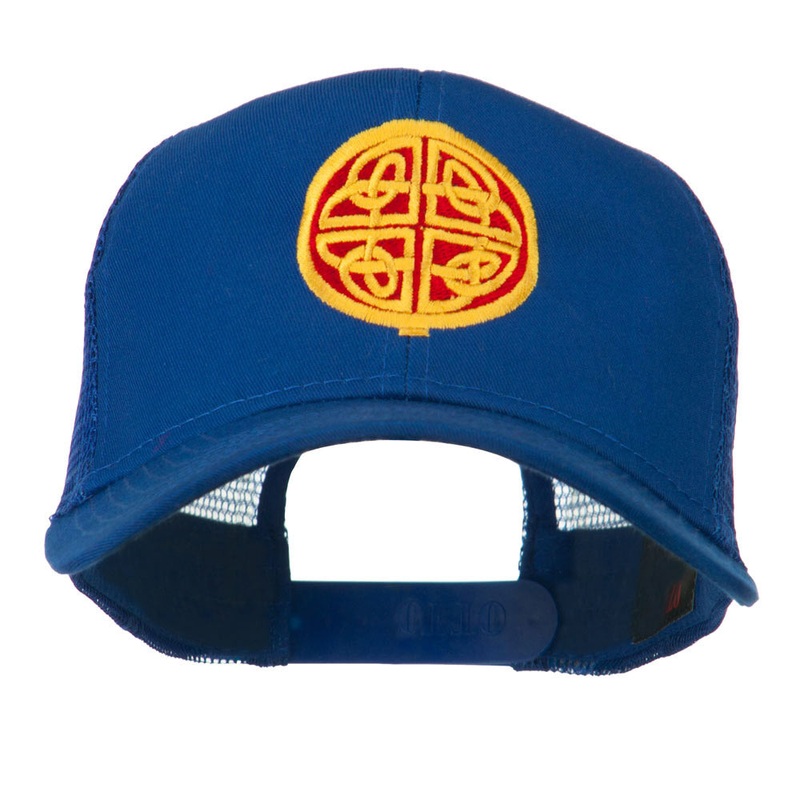 Circular Celtic Design Embroidered Trucker Cap Royal One Size