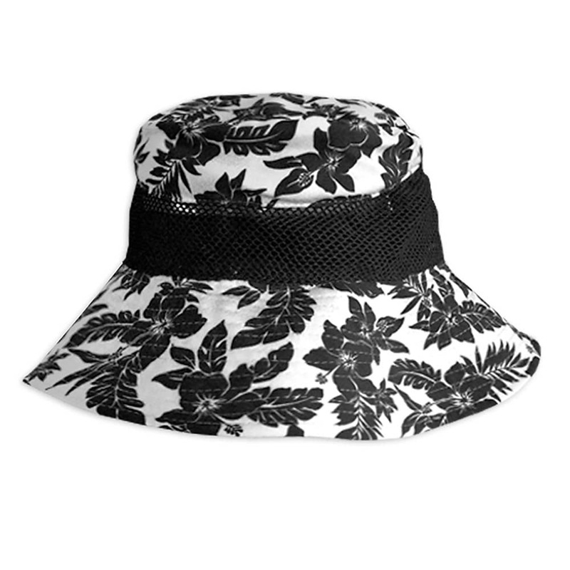 Junior Hibiscus Performance Fabric Mesh Side Bucket Hat – Banana Boat Black S/M (55-57 cm)