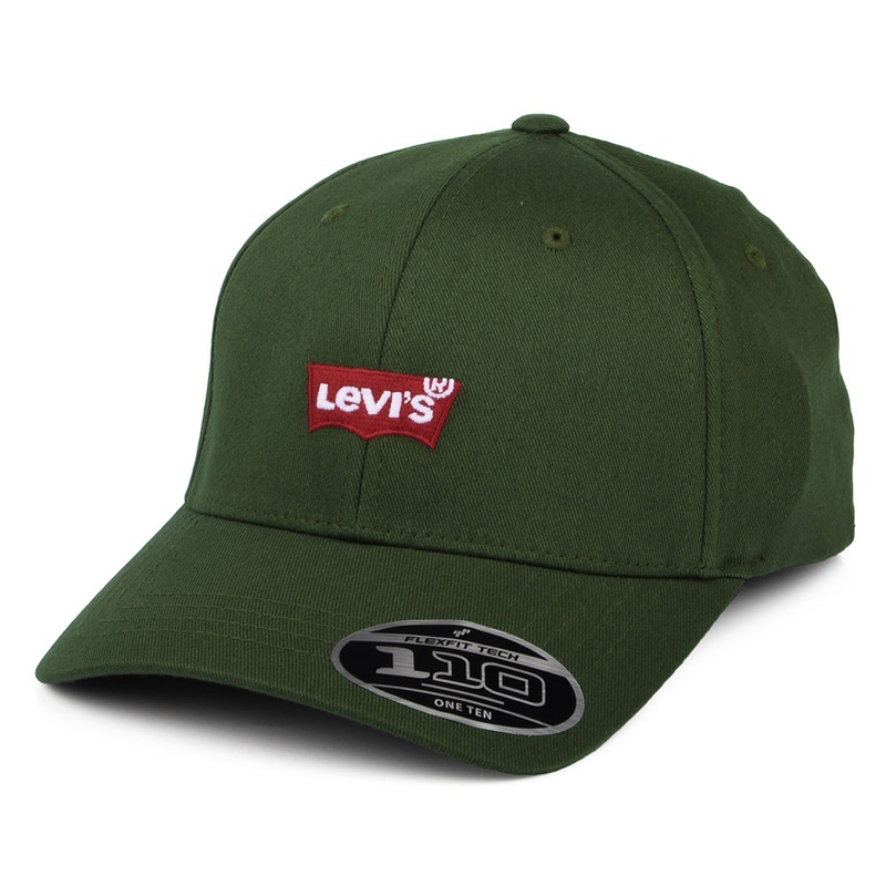 Levi’s Hats Mid Batwing Flexfit Baseball Cap – Army Green Adjustable