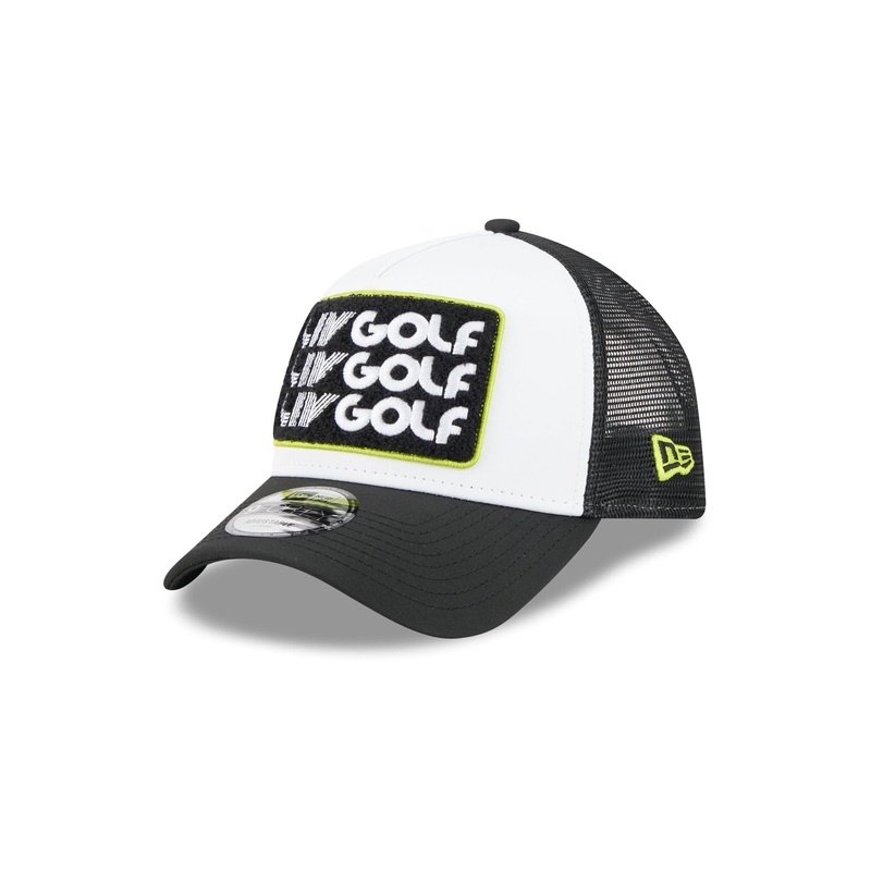 LIV Golf White 9FORTY A-Frame Trucker Hat One Size