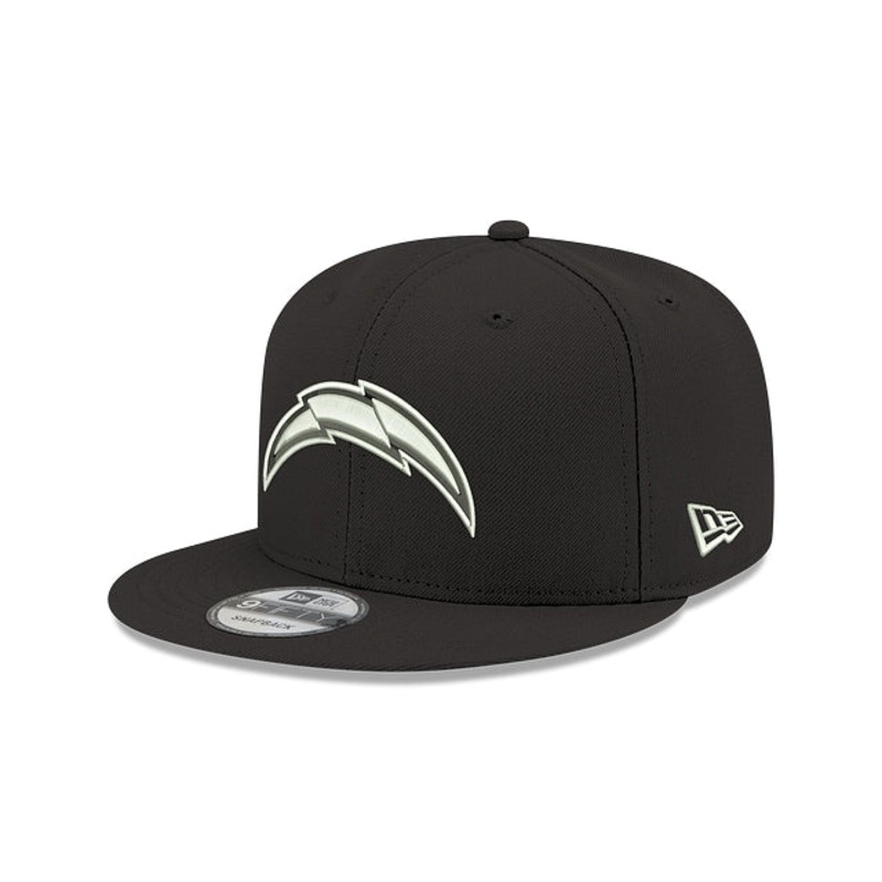Los Angeles Chargers Black and White 9FIFTY Snapback Hat One Size