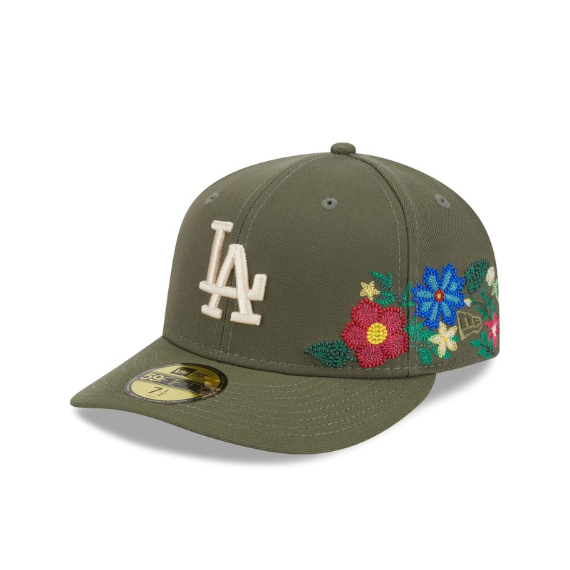 Los Angeles Dodgers Tonal Florals Olive 59FIFTY Fitted Hat 7