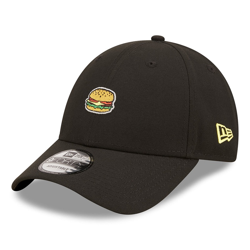 New Era 9FORTY Burger Repreve Baseball Cap – NE Food Icon – Black Adjustable