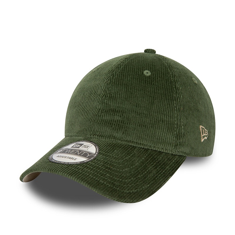 New Era 9TWENTY Baseball Cap – NE Cord – Dark Green Adjustable