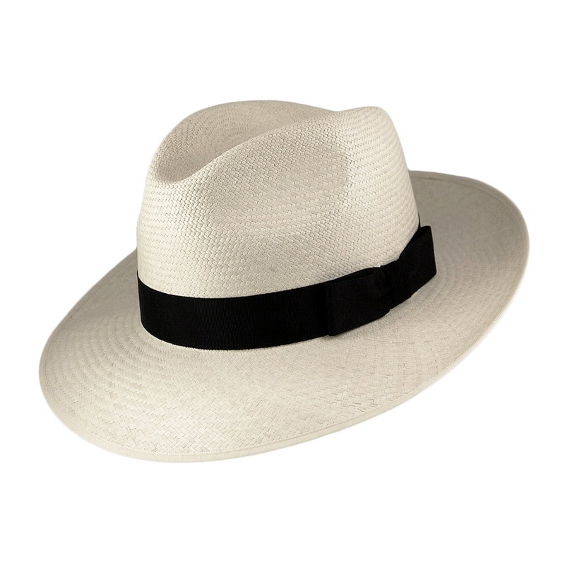 Olney Hats Snap Brim Panama Fedora with Black Band – Bleach 55