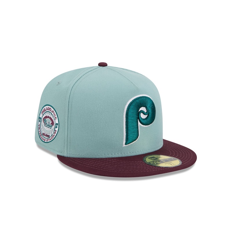 Philadelphia Phillies Beach Kiss Blue 59FIFTY A-Frame Fitted Hat 7