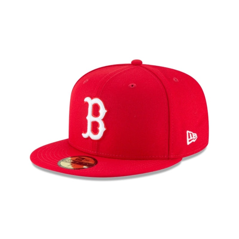Boston Red Sox Scarlet Basic 59FIFTY Fitted Hat 6 7/8