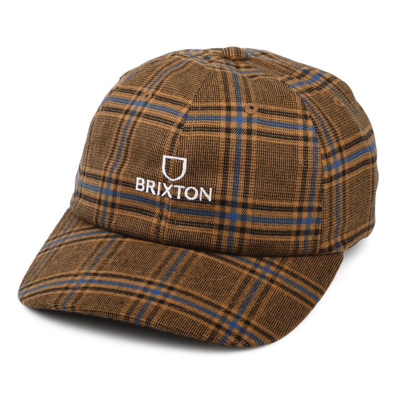Brixton Hats Alpha LP Plaid Baseball Cap – Rust-Multi Adjustable