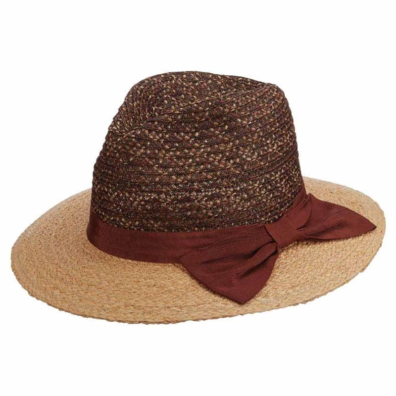 Calabria Braided Viscose Fedora Hat with Raffia Brim – Brooklyn Hat Co Brown Medium (22 3/8″)