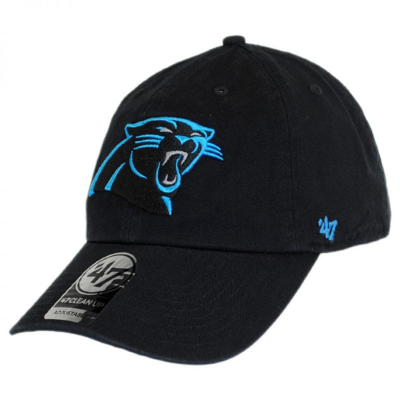 Carolina Panthers NFL Clean Up Strapback Baseball Cap Dad Hat GLACIER BLUE ADJUSTABLE