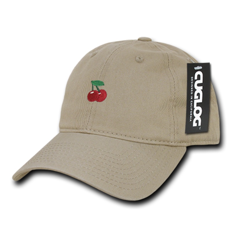 Cherry Cherries Baseball Cap Dad Hat, Khaki Khaki