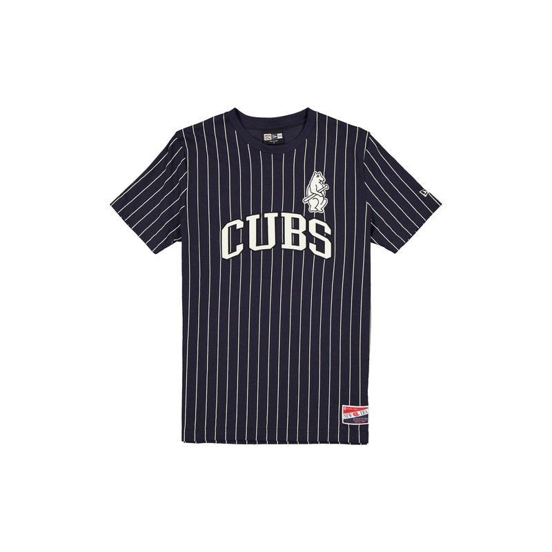 Chicago Cubs Throwback Pinstripe Wordmark T-Shirt S