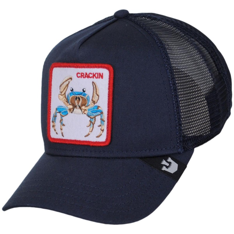 Crab Crackin Mesh Trucker Snapback Baseball Cap NAVY ADJUSTABLE