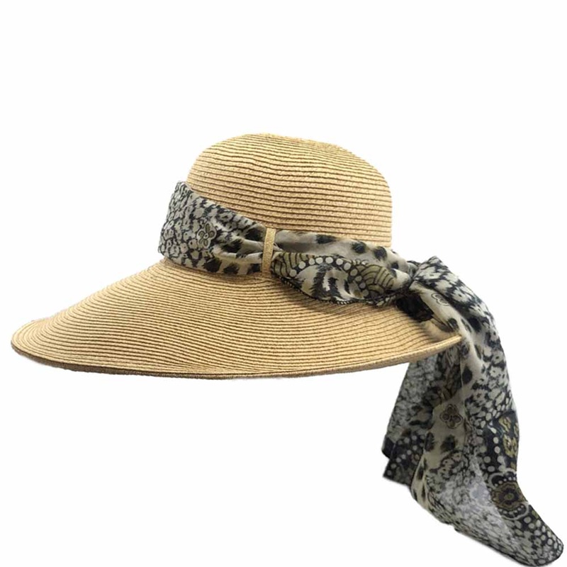 Large Brim Sun Hat with Long Floral Chiffon Sash – SetarTrading Hats Toast