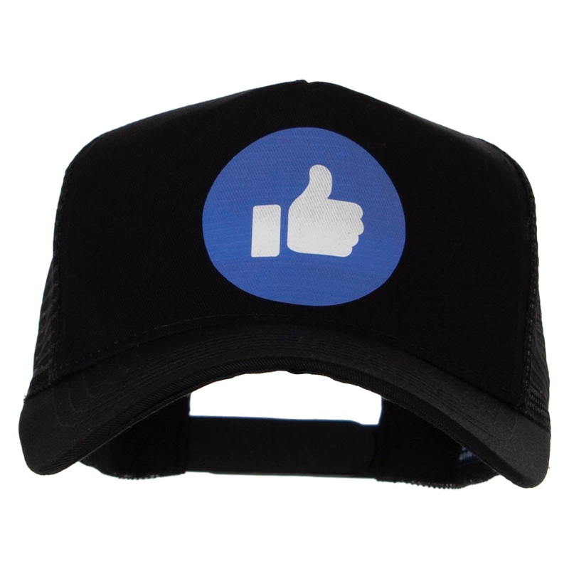 Like Button Heat Transfer PET Spun Mesh Cap Black One Size