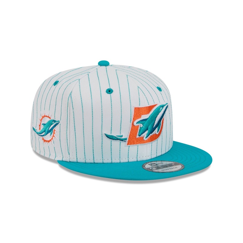 Miami Dolphins Deceptor Pinstripe 9FIFTY Snapback Hat One Size