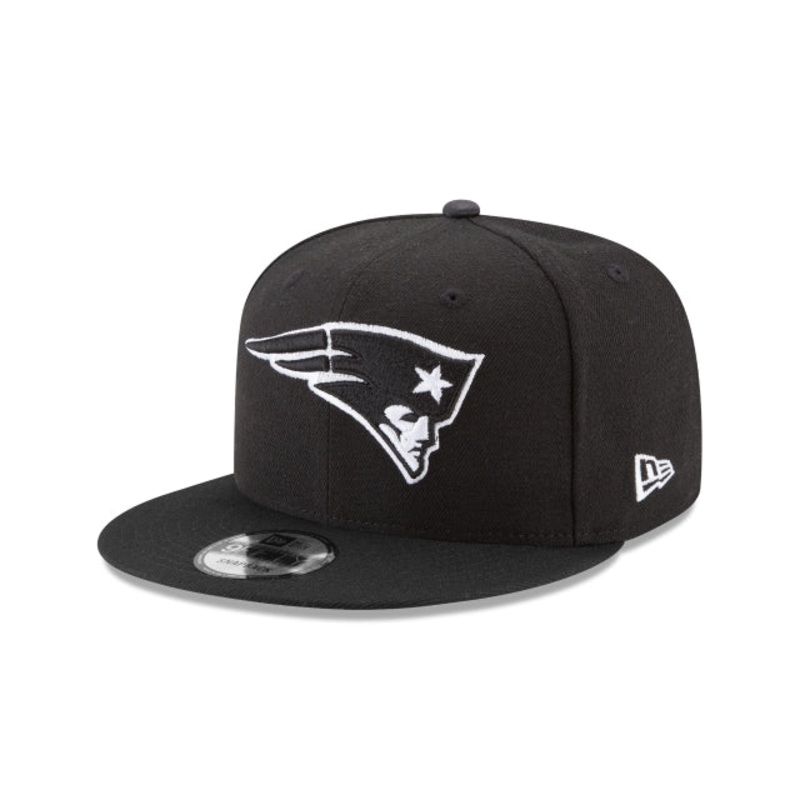 New England Patriots Black & White 9FIFTY Snapback Hat One Size
