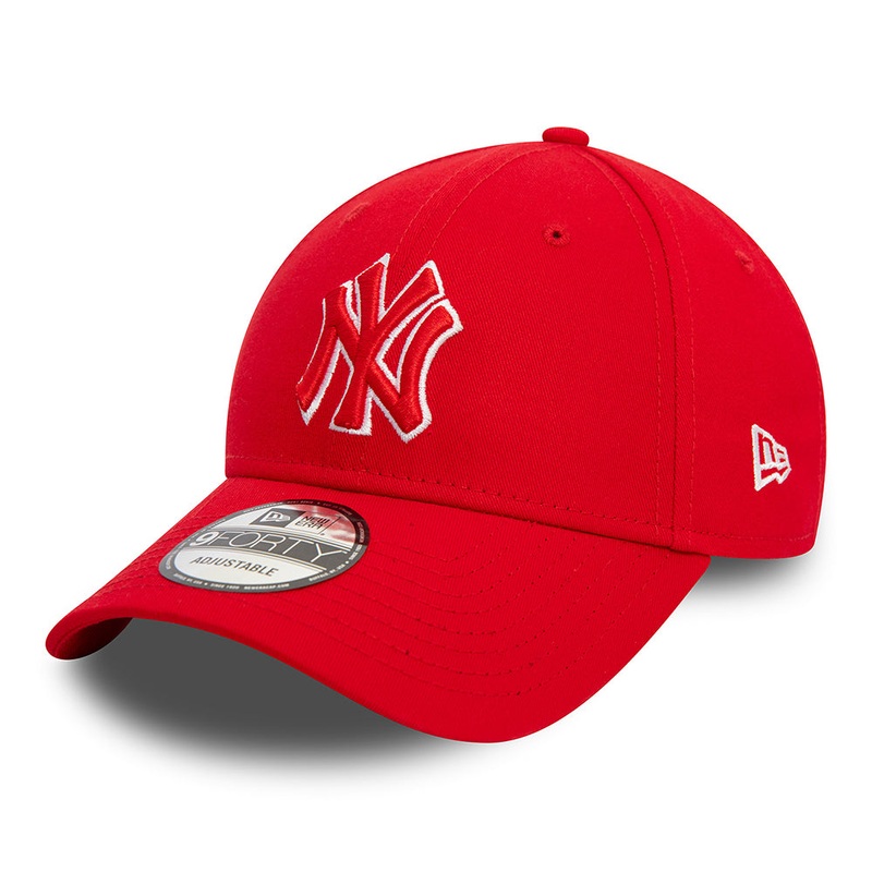 New Era 9FORTY New York Yankees Baseball Cap – MLB Team Outline – Scarlet-White Adjustable