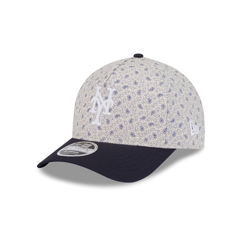 New York Mets Micro Print 9FORTY M-Crown A-Frame Adjustable Hat One Size
