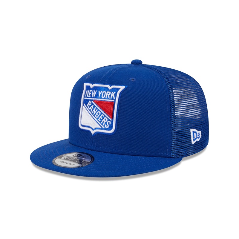 New York Rangers Team Tag 9FIFTY Trucker Hat One Size