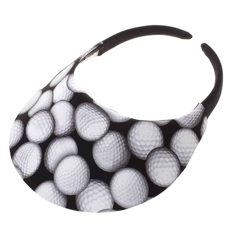 No Headache Midsize Clip On Golf Print Sun Visor Black