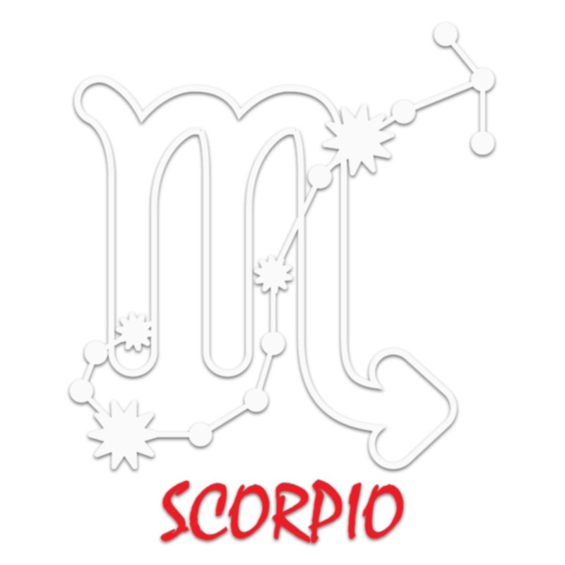 White Red Zodiac Scorpio Sign Default Title One Size