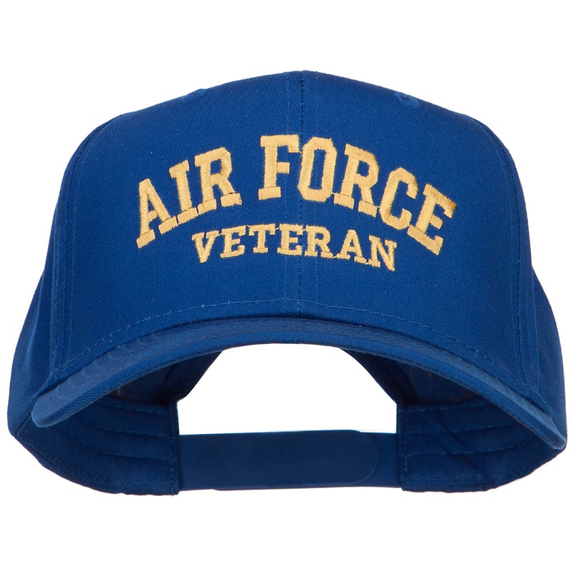 Air Force Veteran Letters Embroidered Cotton Cap Royal One Size