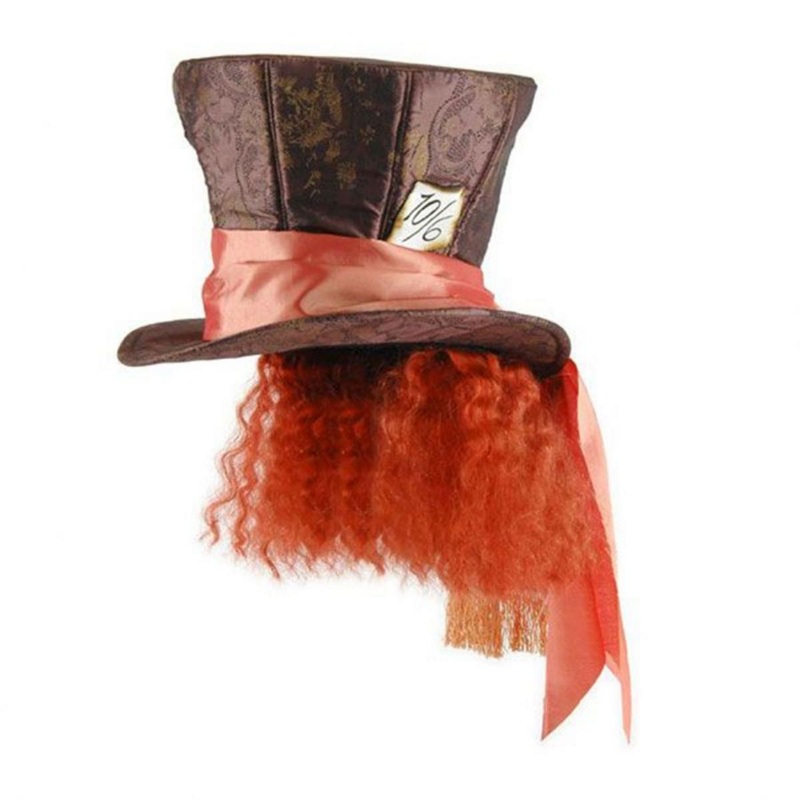 Alice in Wonderland Mad Hatter Top Hat with Hair MULTI ONE SIZE FITS MOST