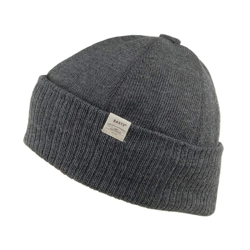 Barts Hats Lyon Button Cuffed Beanie Hat – Grey 1-Size