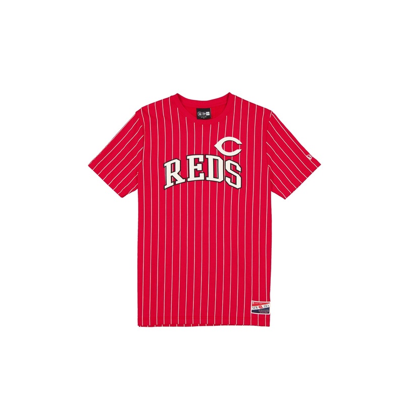 Cincinnati Reds Throwback Pinstripe Wordmark T-Shirt S