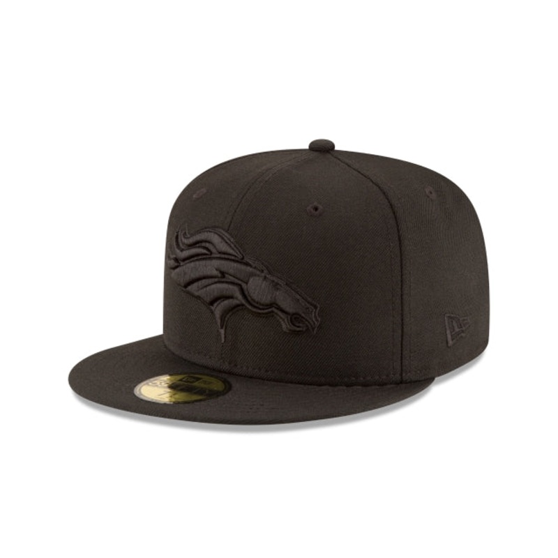 Denver Broncos Black On Black 59FIFTY Fitted Hat 6 7/8