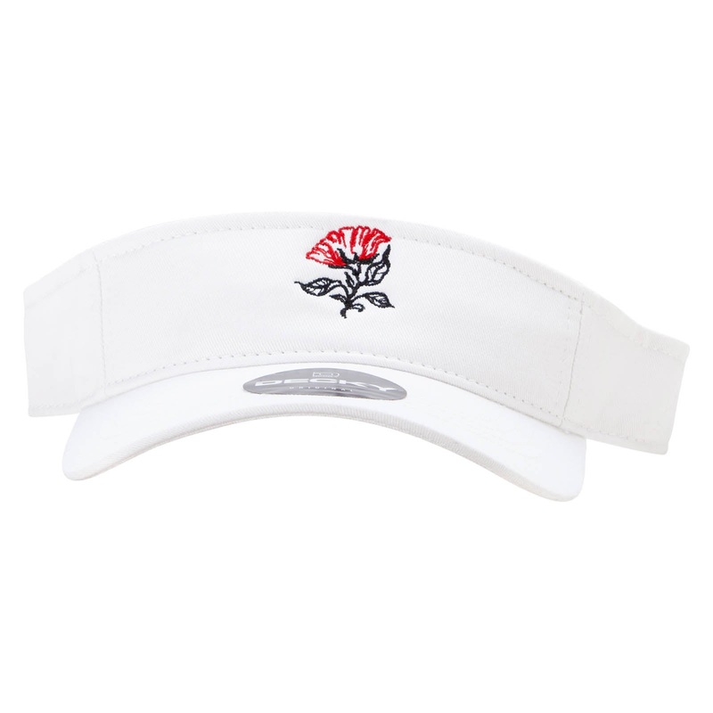 Magical Rose Embroidered Brushed Sports Visor White One Size