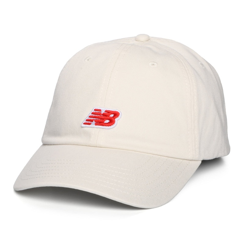 New Balance Hats NB Patch Logo Cotton Twill Baseball Cap – Off White Adjustable