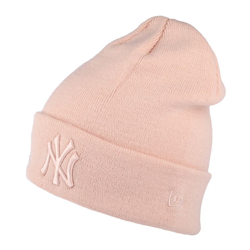 New Era Womens New York Yankees Beanie Hat – MLB League Essential – Blush 1-Size
