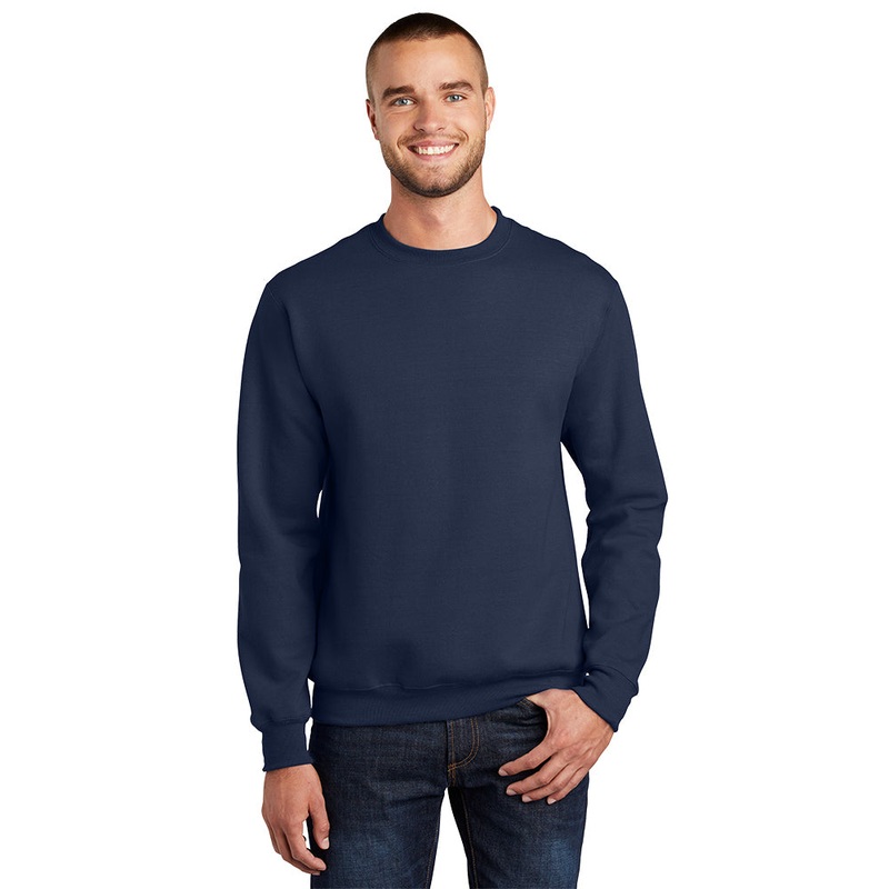 Port & Company PC90 Essential Fleece Crewneck Sweatshirt – Navy Navy S