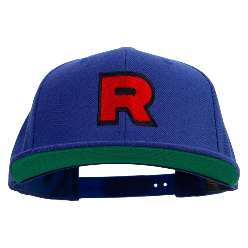 R Sign Embroidered Wool Blend Prostyle Snapback Royal One Size