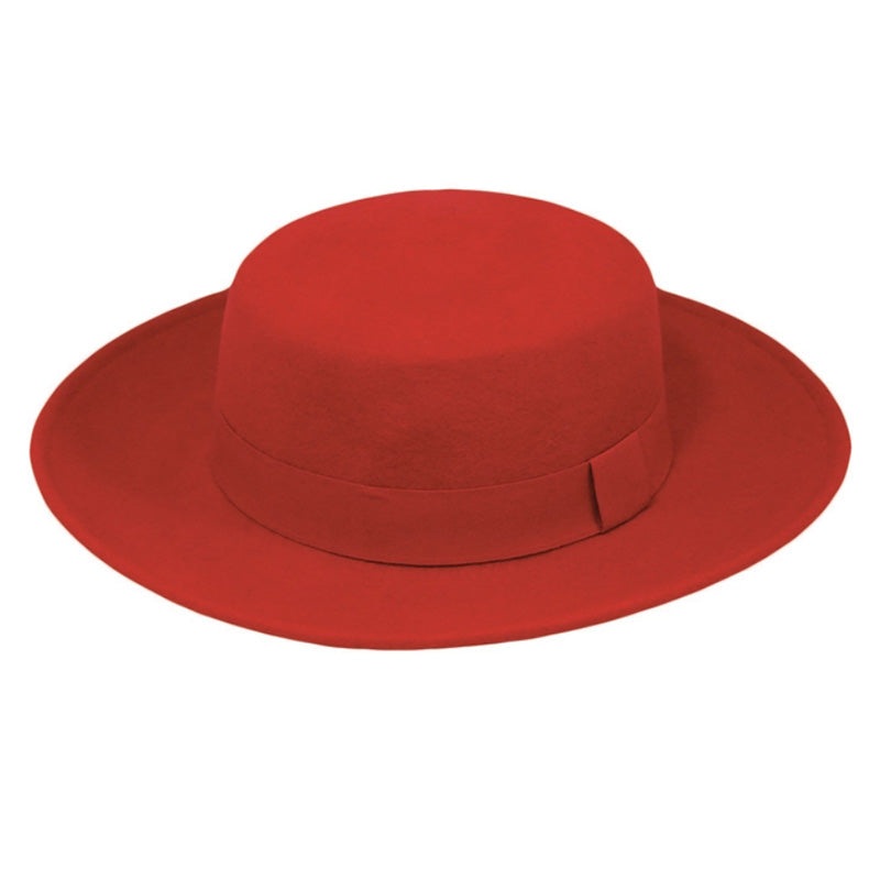 Red Wool Felt Bolero Hat – JSA for Women Red Medium (22.25″)