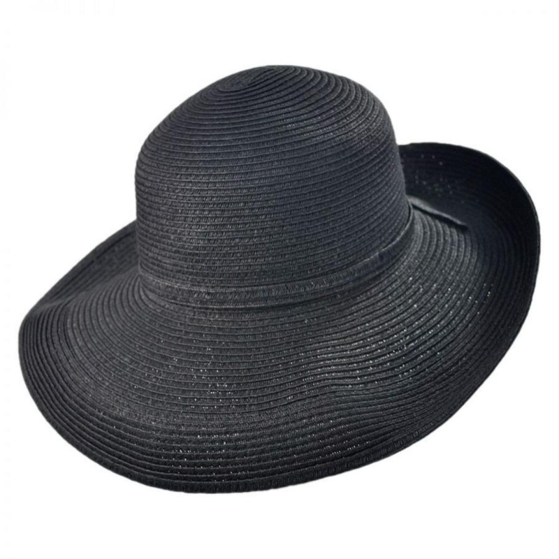 Traveler Toyo Straw Breton Sun Hat BLACK ONE SIZE FITS MOST