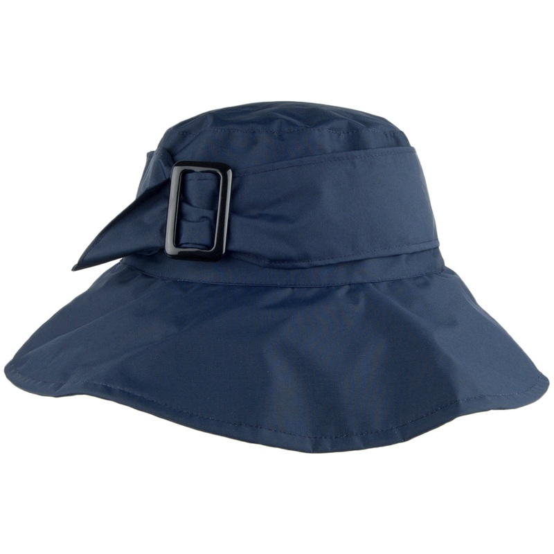 Whiteley Hats Water Resistant Rain Hat with Buckle – Navy Blue Adjustable
