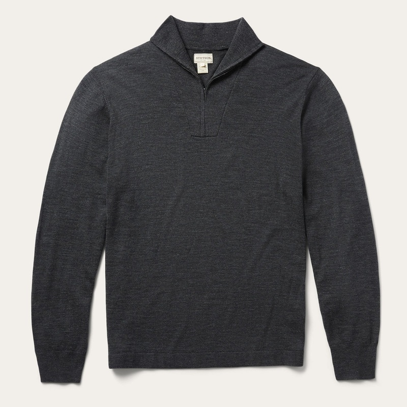 Elbow Patch Knit Sweater in Grey Grey S