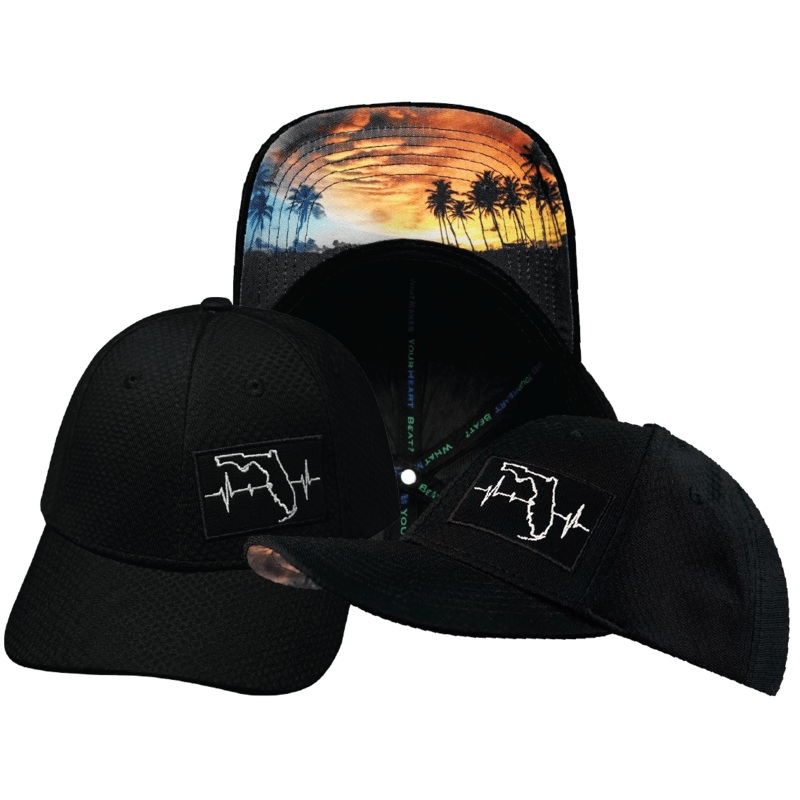 Florida Hat – Airmesh – Athletic Fit – Black – Fabric Back