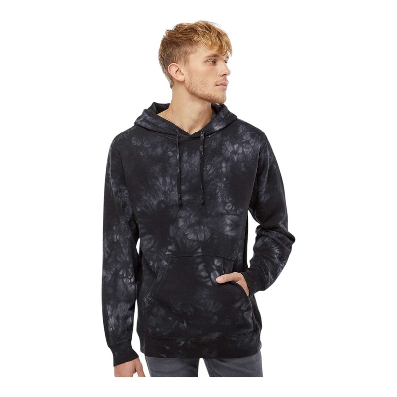Independent Trading Co PRM4500TD Unisex Midweight Tie-Dyed Hooded Sweatshirt Tie Dye Aqua Blue XS