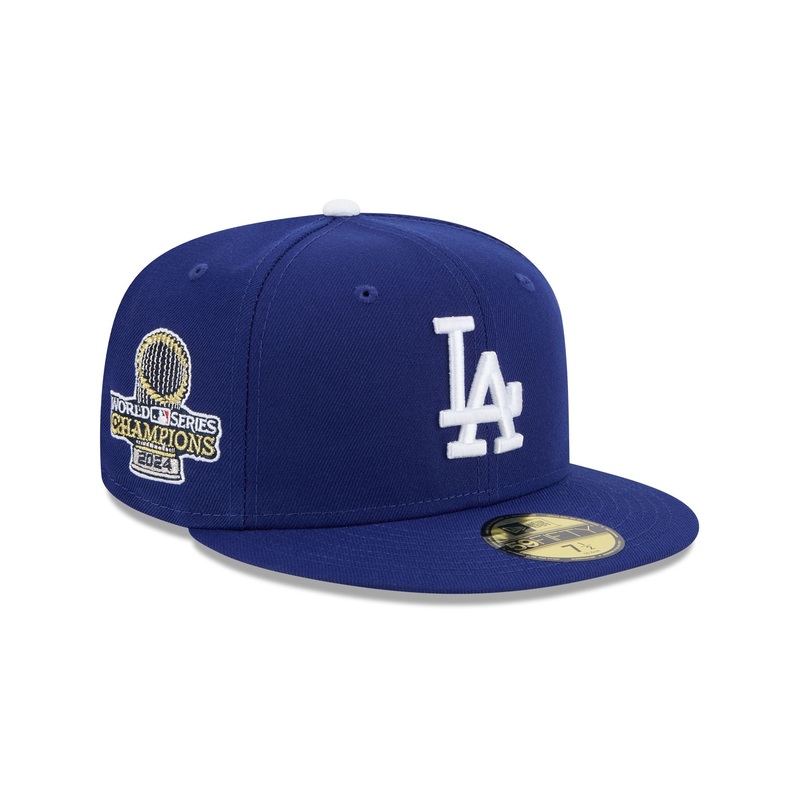 Los Angeles Dodgers 2024 World Series Champions Trophy Side Patch 59FIFTY Fitted Hat 7