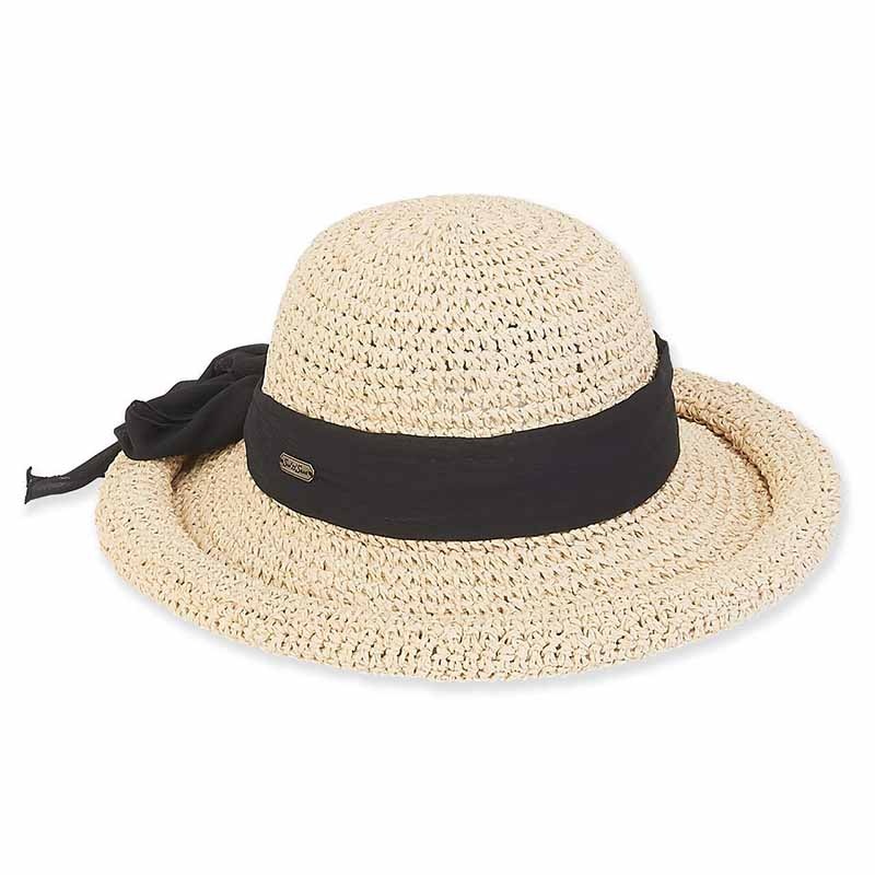 Nia Crochet Toyo Rolled Brim Summer Hat – Sun ‘N’ Sand Hats Natural Medium (57 cm)