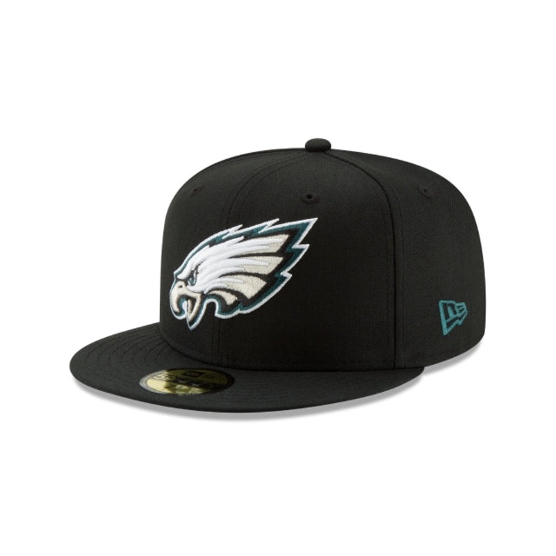 Philadelphia Eagles Black 59FIFTY Fitted Hat 6 7/8