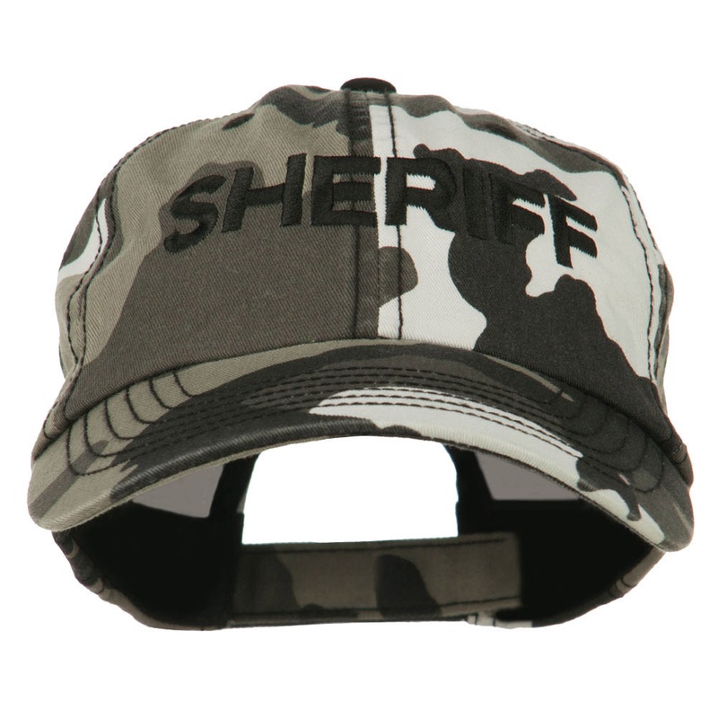 Sheriff Embroidered Enzyme Washed Camo Cap City One Size
