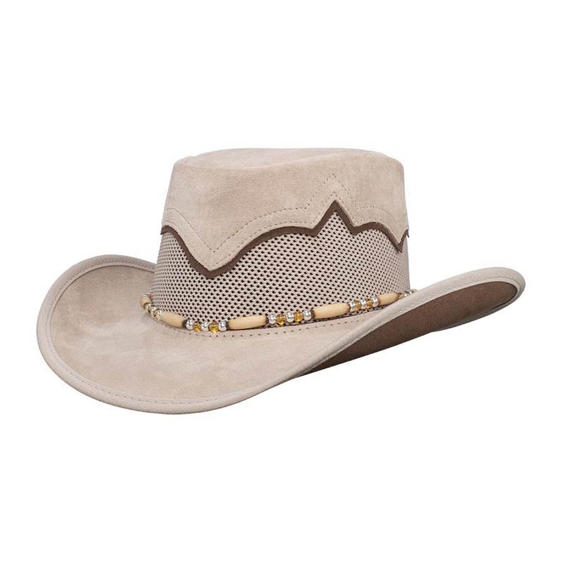 Sierra Suede Leather Cowboy Hat up to 3XL – Double G Hats, USA Latte S (54-55 cm)