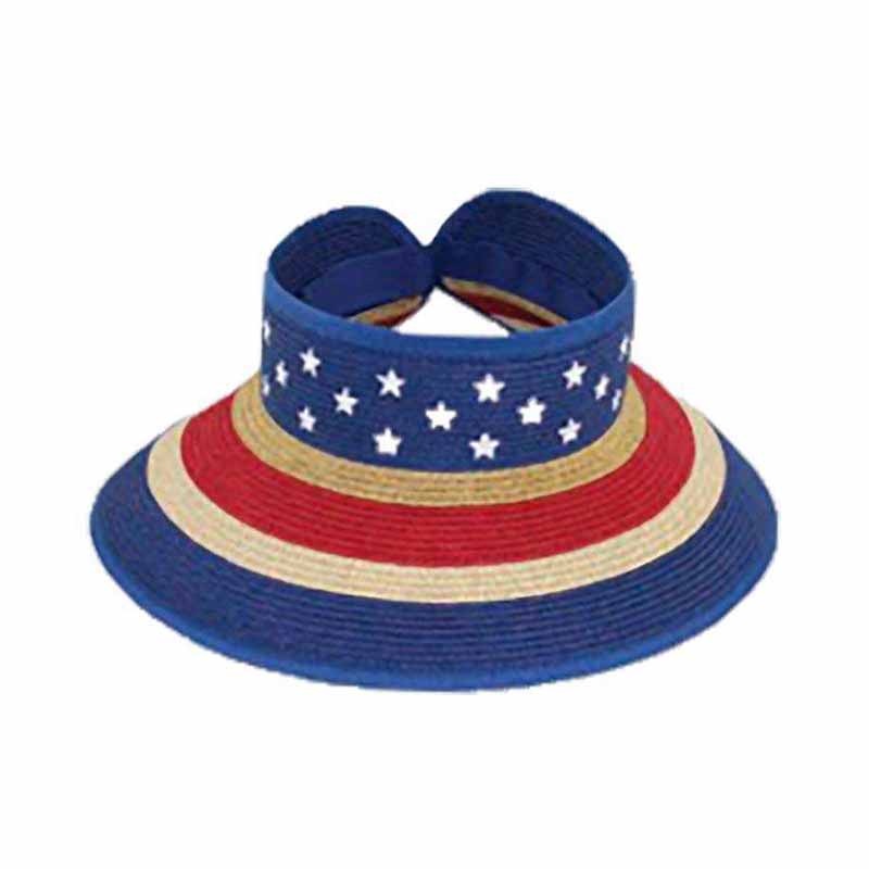 Small Heads American Flag Roll Up Sun Visor – Jeanne Simmons Hats US Flag Small